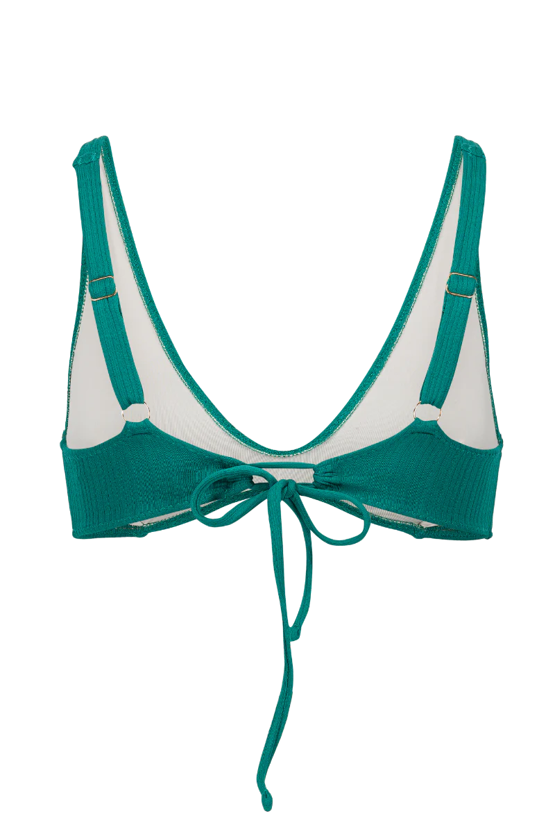 Haut de maillot triangle en matière recyclée | Vert "iroise green haut"