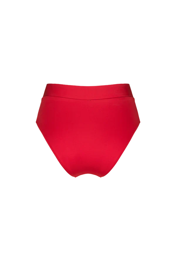 Bas maillot taille haute en recyclé | rouge "koudou"