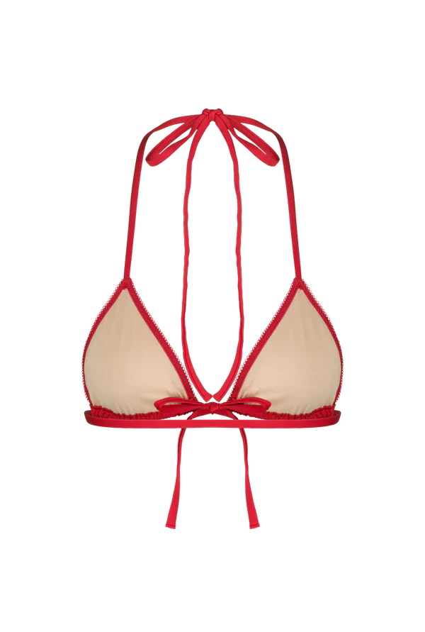 Haut de maillot triangle rouge en recyclé - nyala