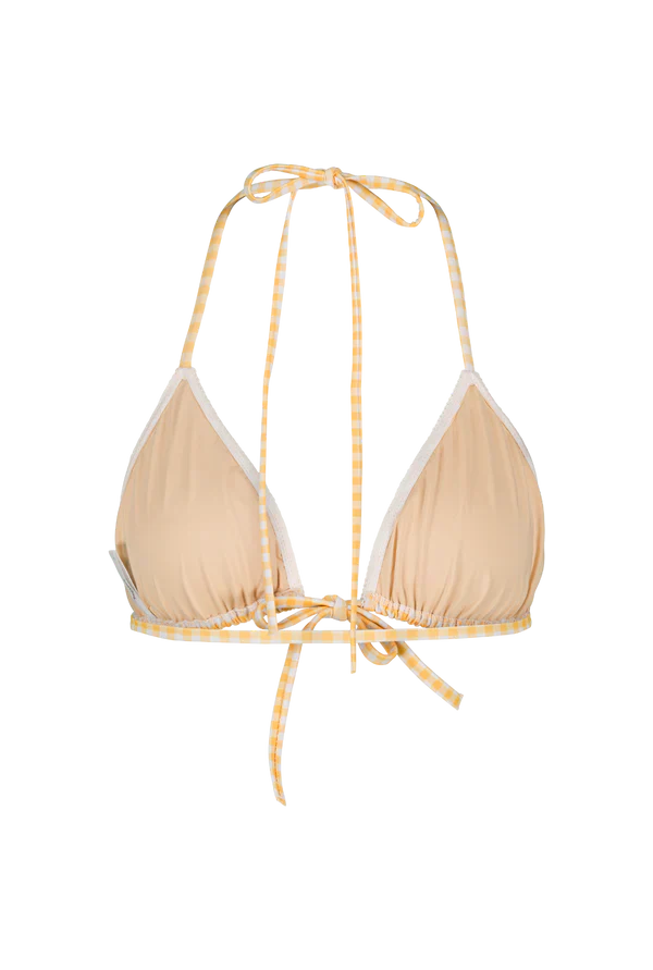 Haut de maillot triangle vichy en recyclé - nyala