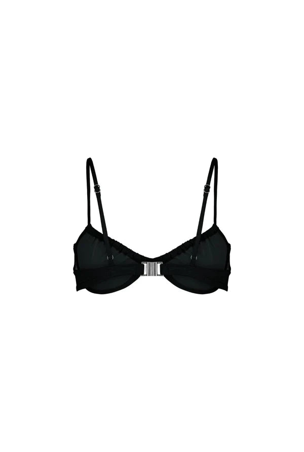 Haut de maillot noir en recyclé - guanaco
