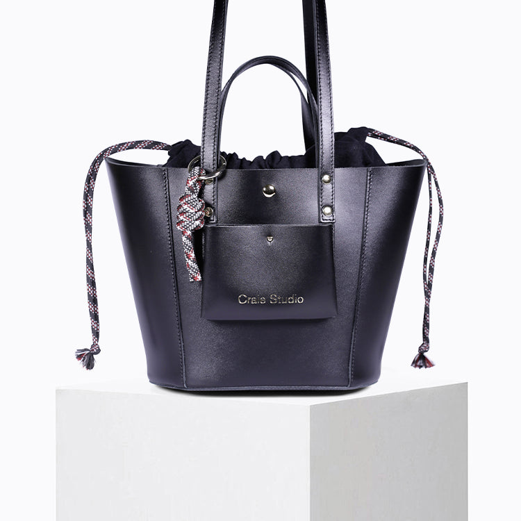 Sac à main en cuir certifié | noir "note - noir"