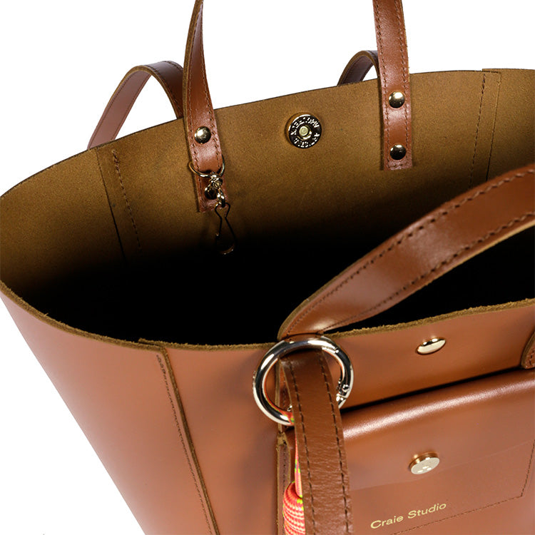 Sac à main en cuir certifié | marron "note - tan ss25"