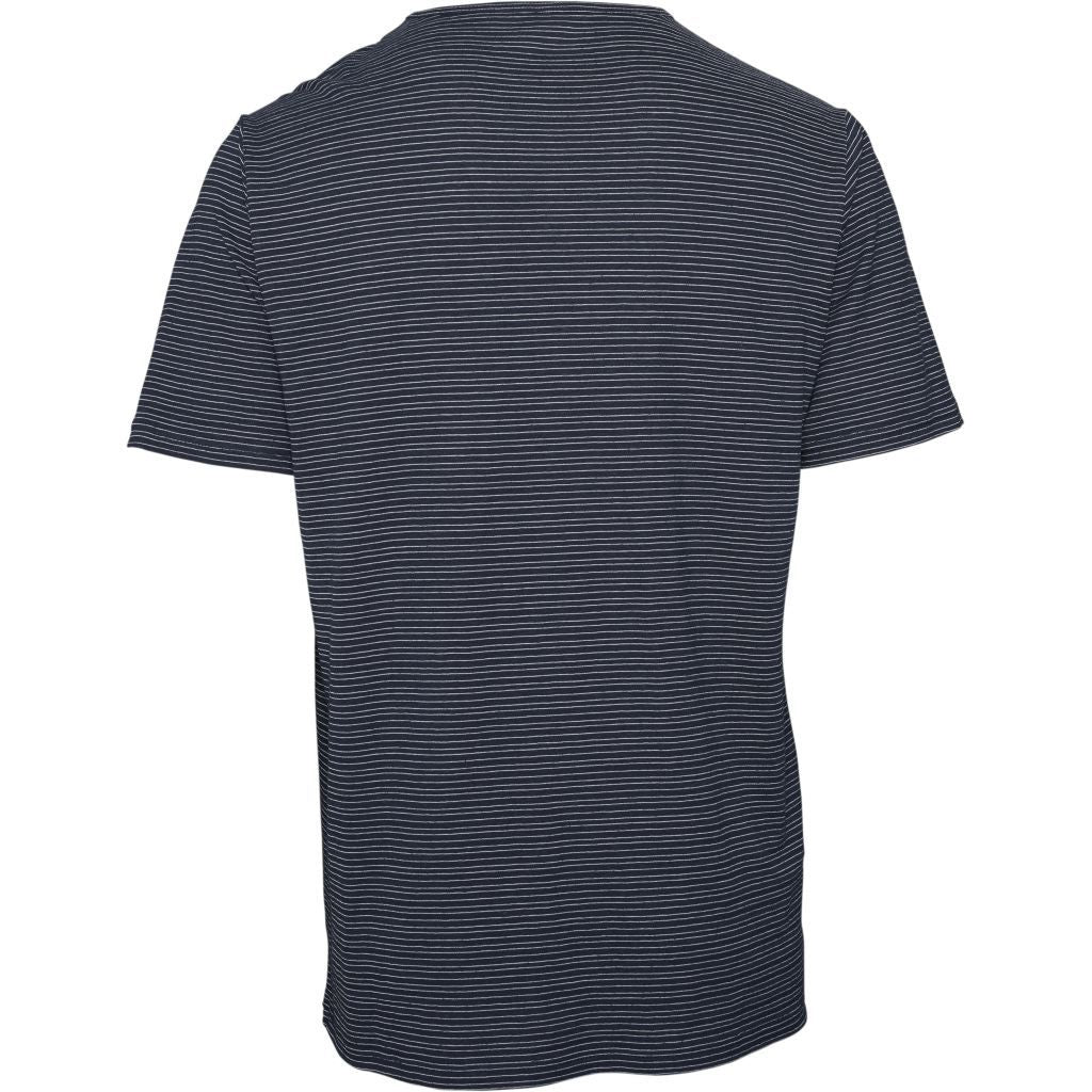 T-shirt rayé bleu marine en chanvre mélangé