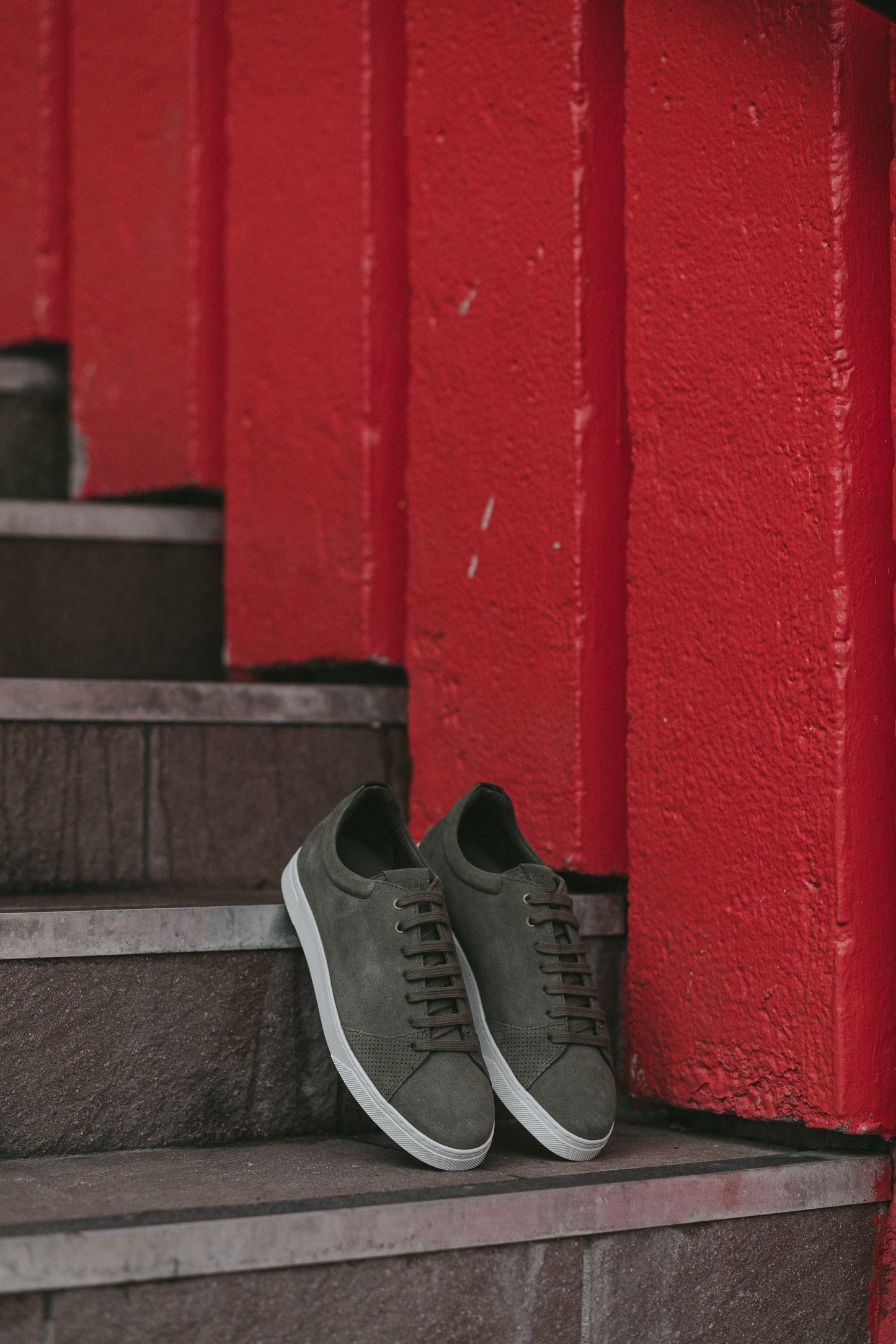 Chaussure semelle pneu recyclé suede olive - graviere