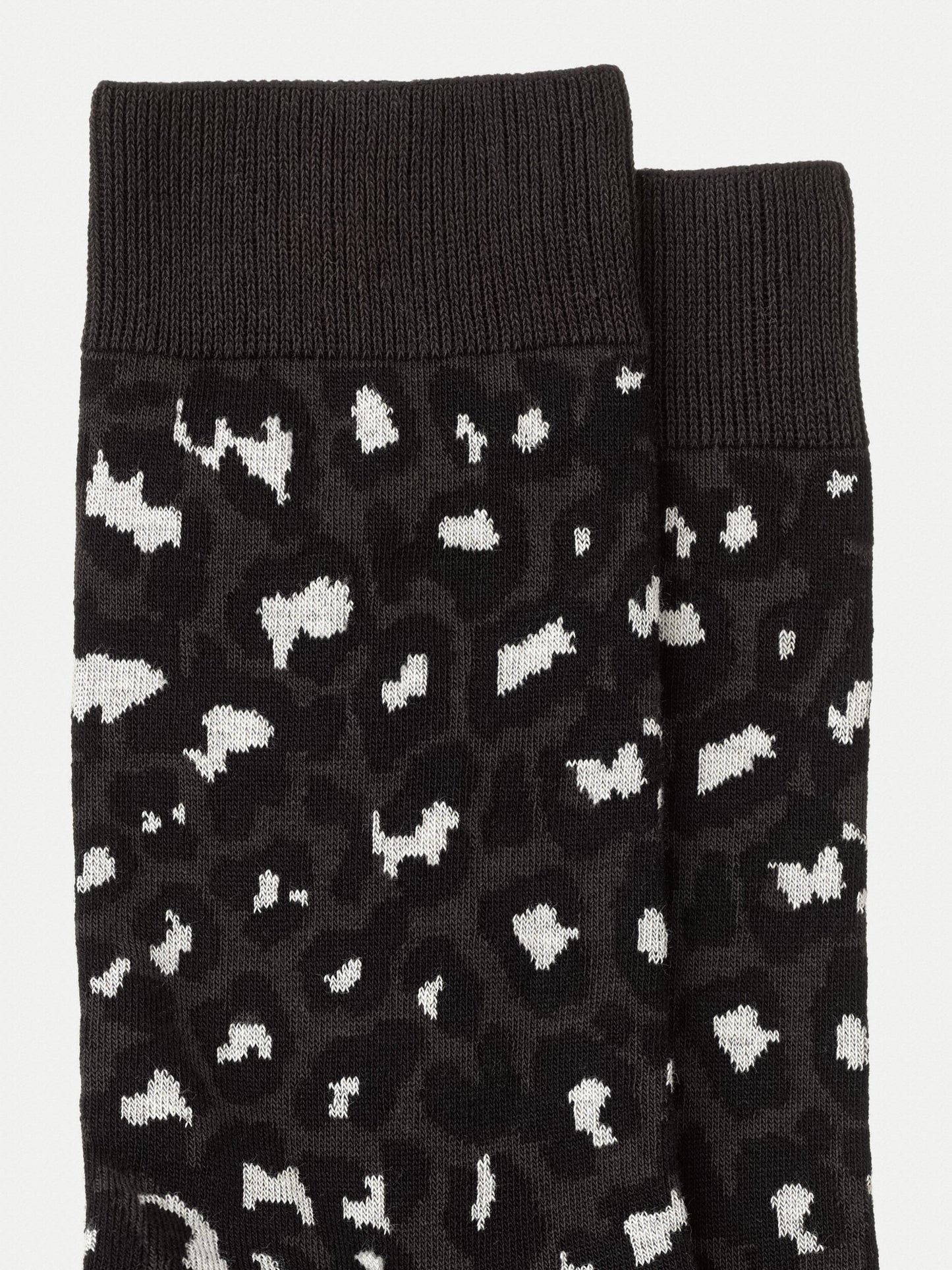 Chaussette haute noir léopard - Olsson Leopard black