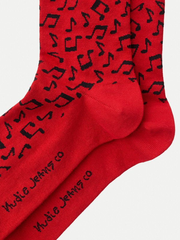 Chaussettes rouges à motifs en coton bio - Olsson Note