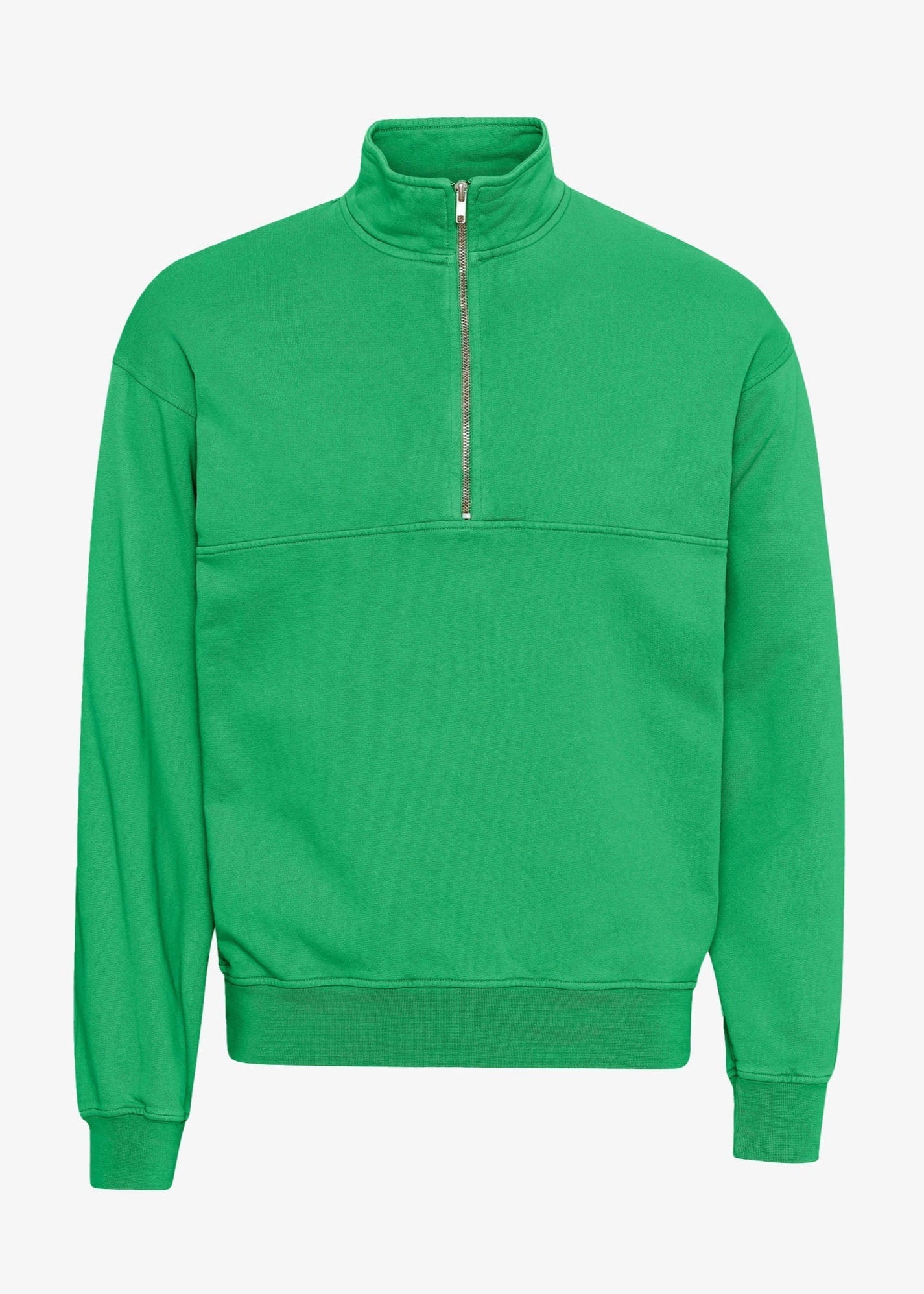 Sweat col zippé en coton biologique | vert "organic quarter zip - kelly green"