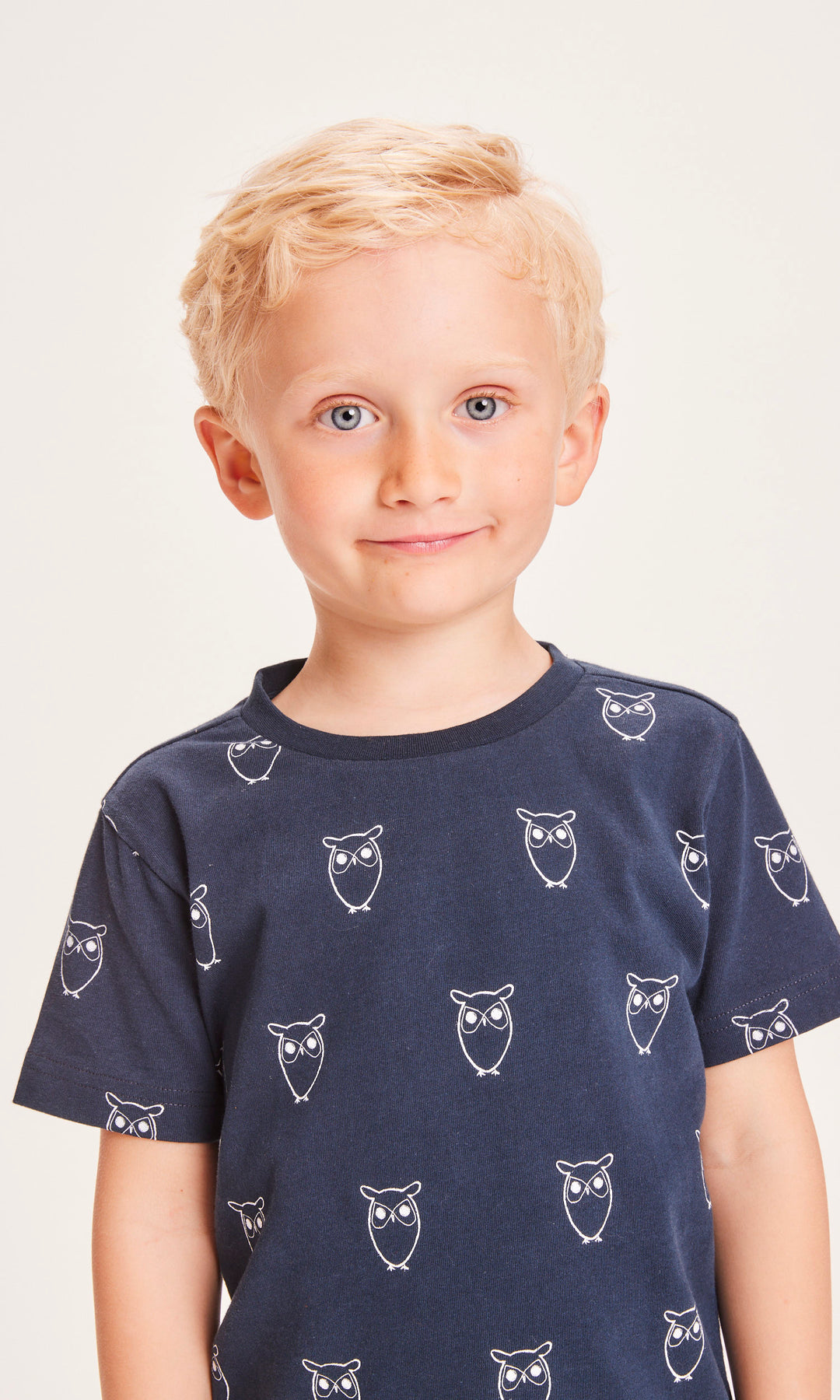 T-shirt marine mixte en coton bio - owl aop t-shirt total eclipse