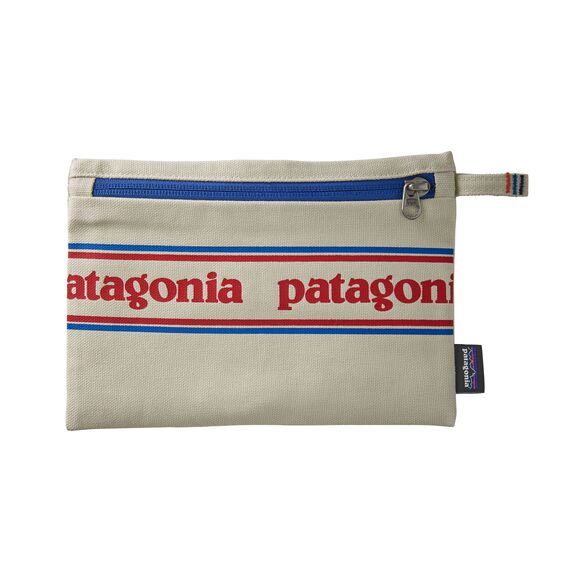 Pochette beige imprimée zippée en coton bio