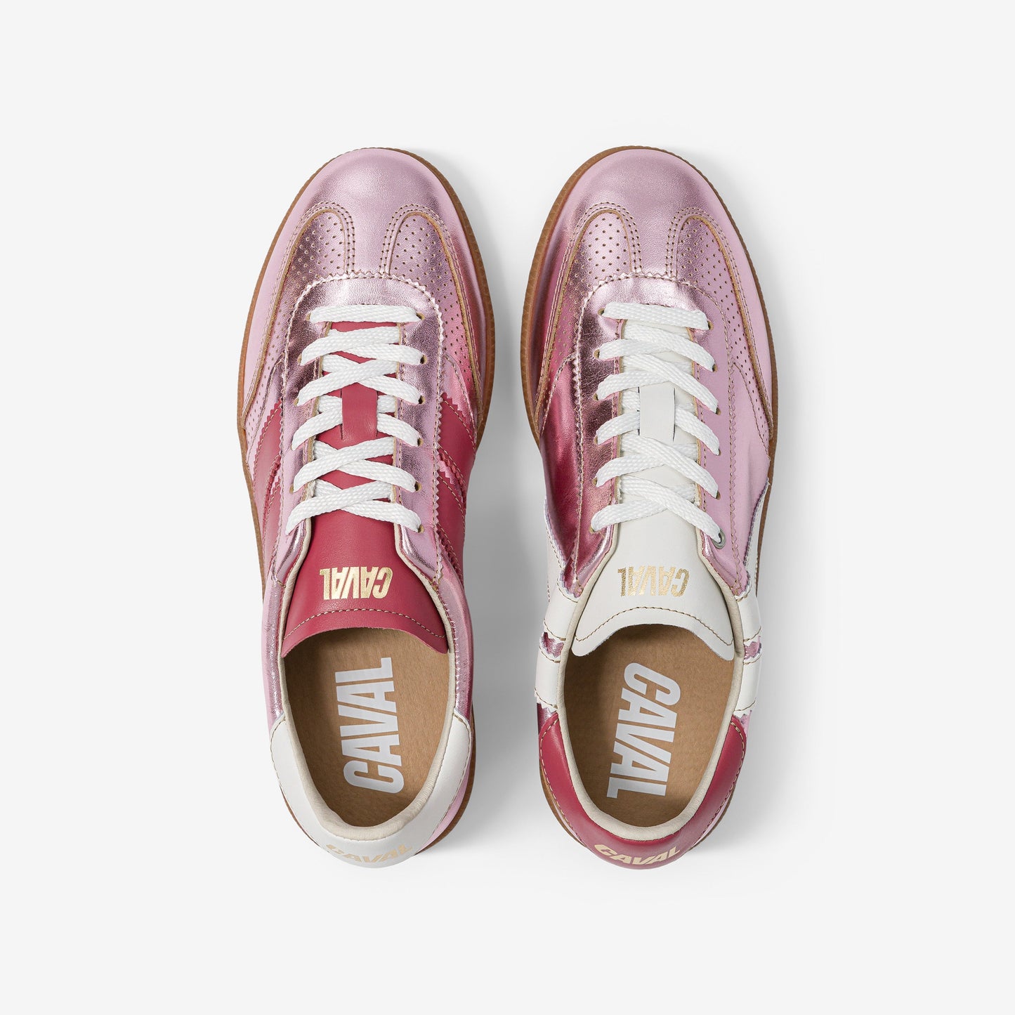 Baskets en cuir certifié | rose brillant "pink pearl"