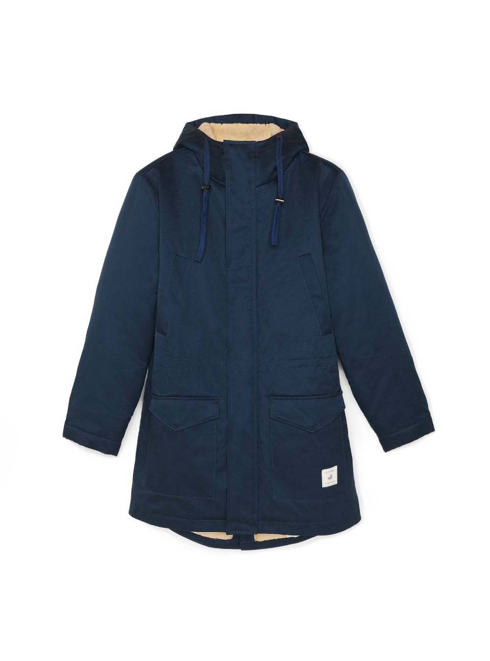 Parka doublée en coton bio | marine "pinta organic cotton parka navy nord"
