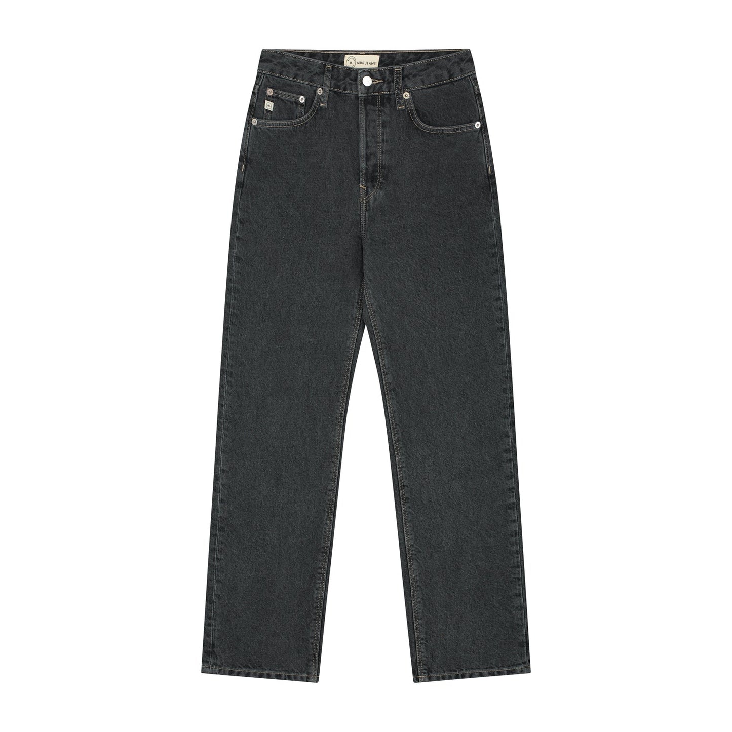 Jean droit noir en coton bio et recyclé - Piper Straight used black