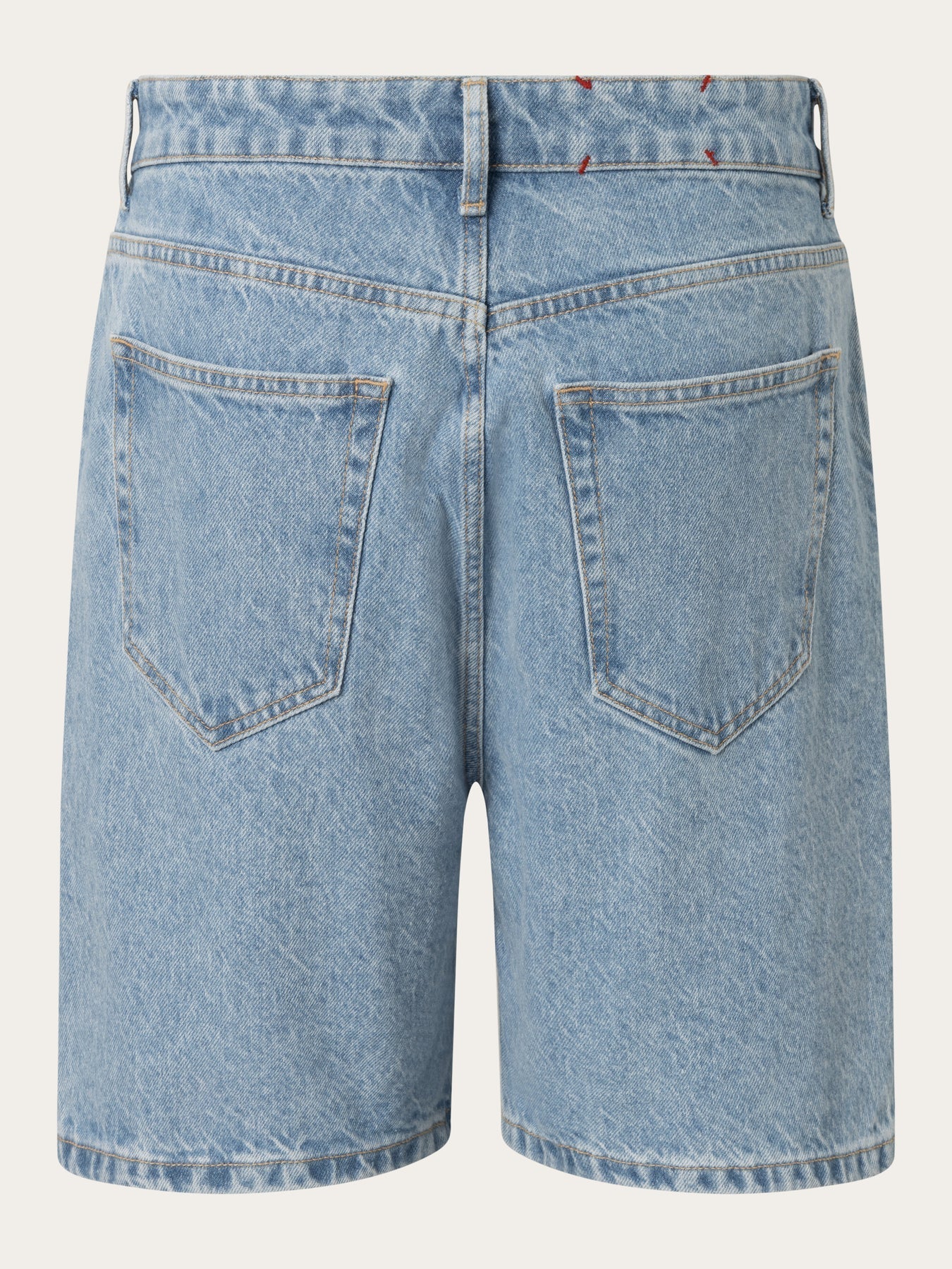 Short en denim de coton recyclé | bleu "reborn short bleached stonewash"