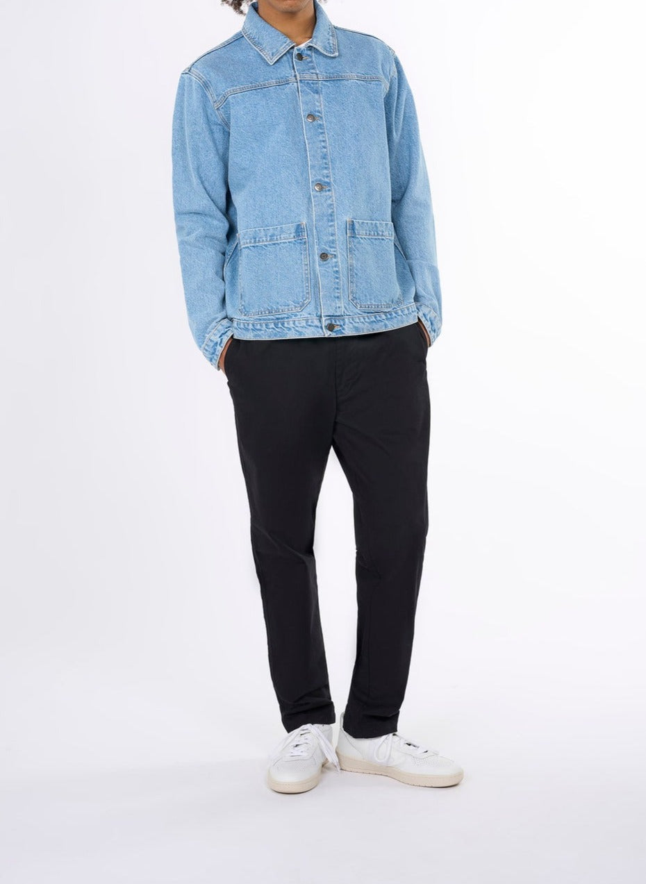Veste en jean délavée en coton recyclé - denim jacket bleached stonewash