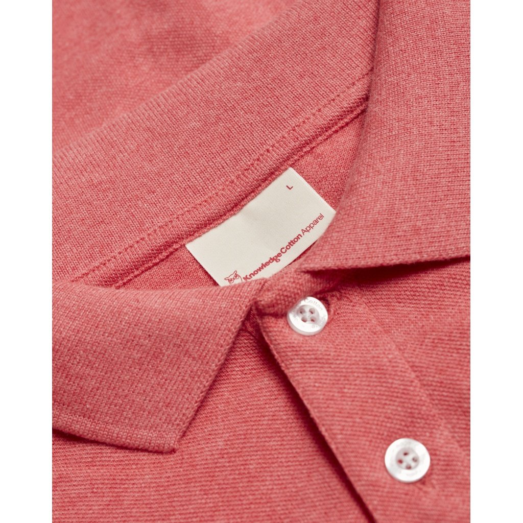 Polo corail en coton bio - Pique polo