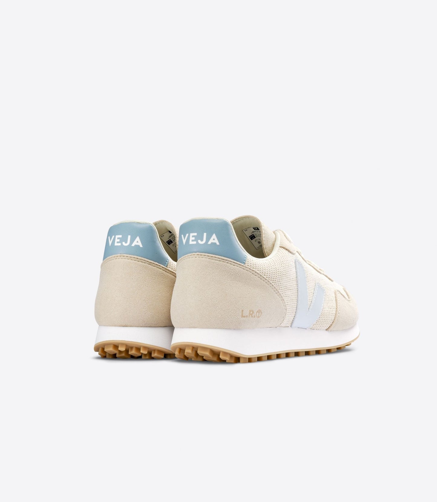 Baskets en suède vegan et tissu | beige et bleu "sdu j-mesh juta ice"