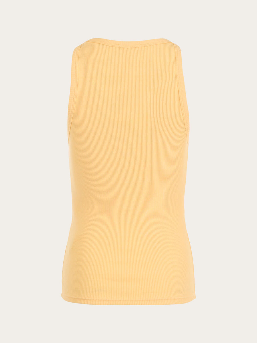Débardeur jaune côtelé en coton bio - CANNA racer rib top impala