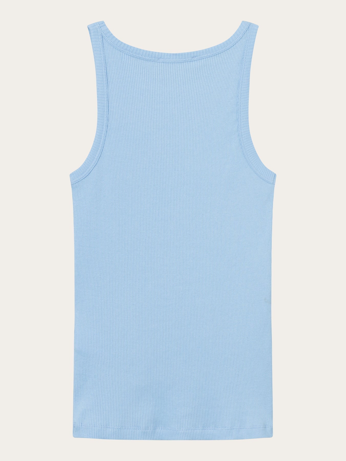 Débardeur bleu ciel côtelé en coton bio - racer rib top airy blue