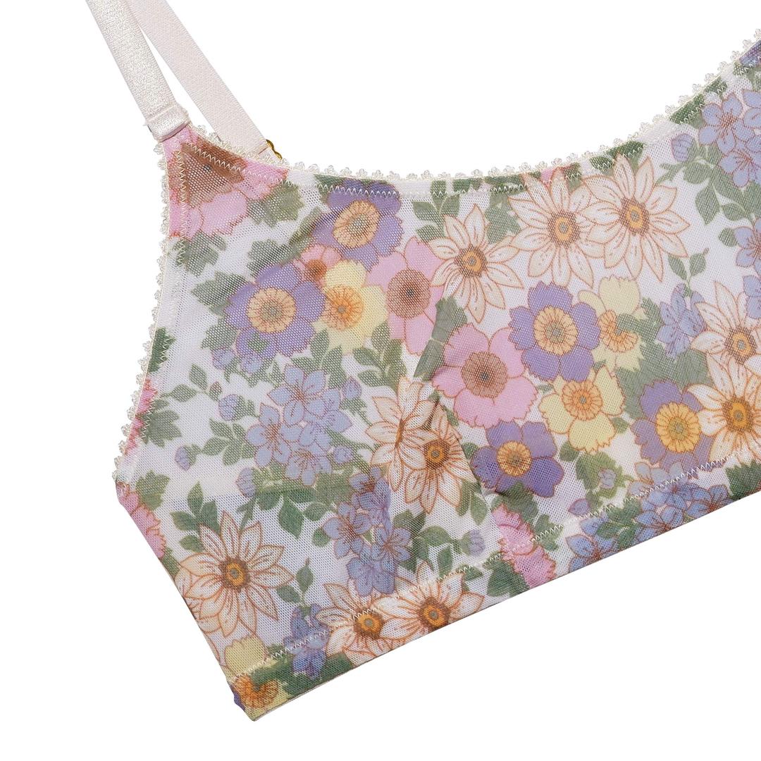 Soutien-gorge bandeau fleuri en polyamide recyclé - Rania