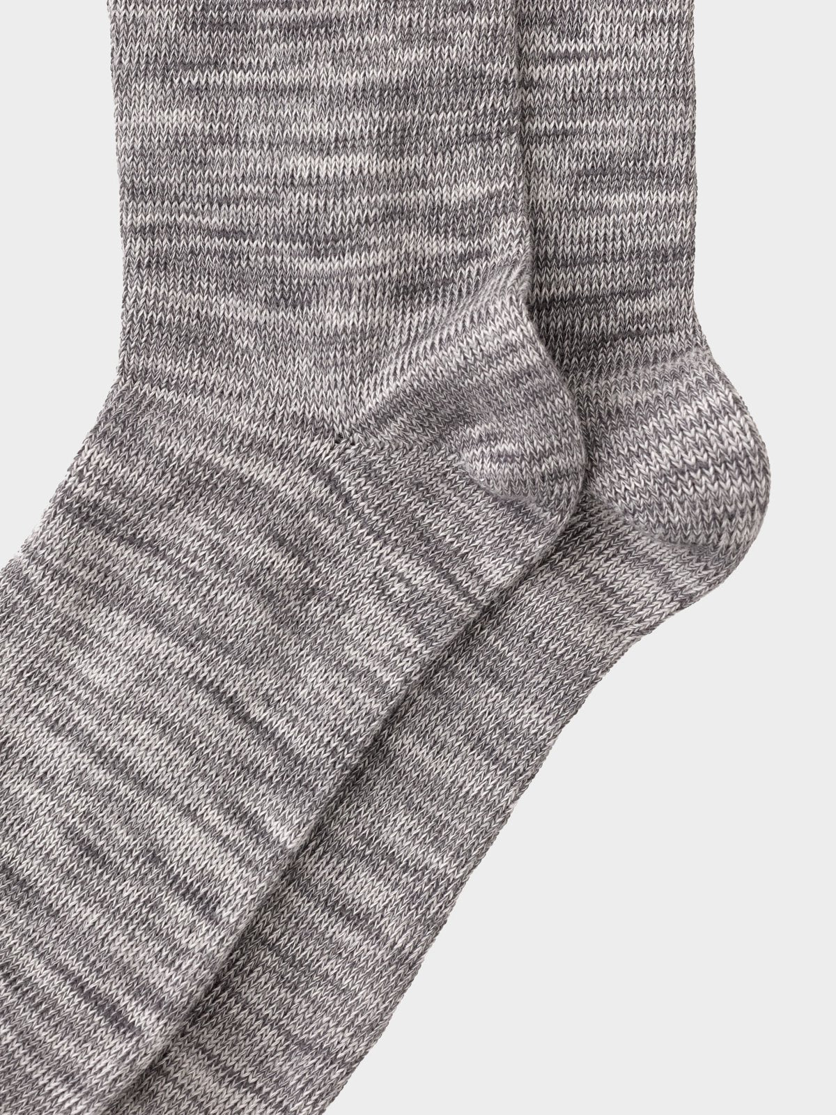 Chaussettes hautes gris chiné en coton bio - rasmusson