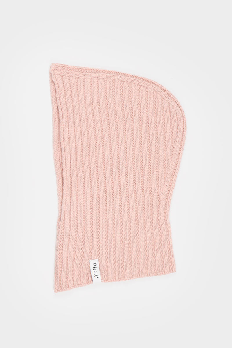 Cagoule en cachemire recyclé | rose "balaclava arsenio rosa quarzo"
