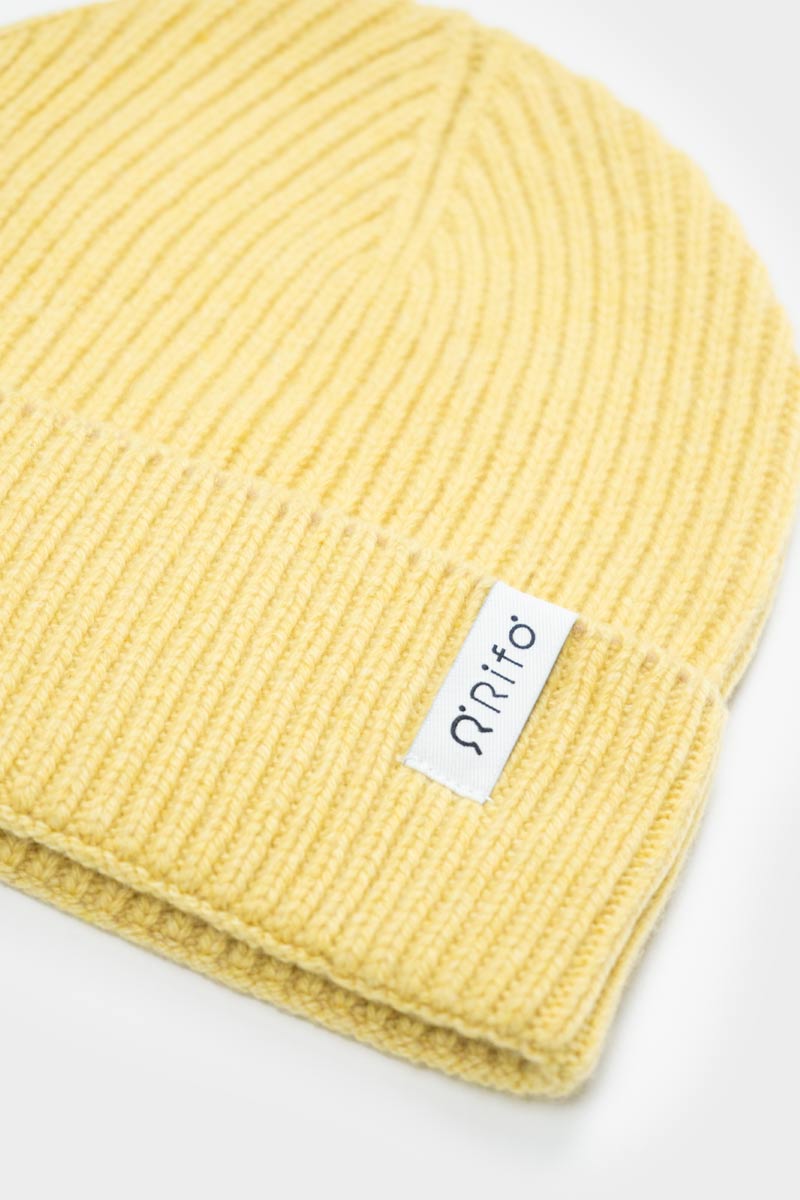 Bonnet en cachemire recyclé | jaune "cappello marcello giallo cedro"