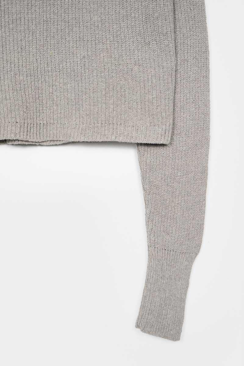 Pull col chemise en coton recyclé | gris "maglia olivia grigio ghiaccio"