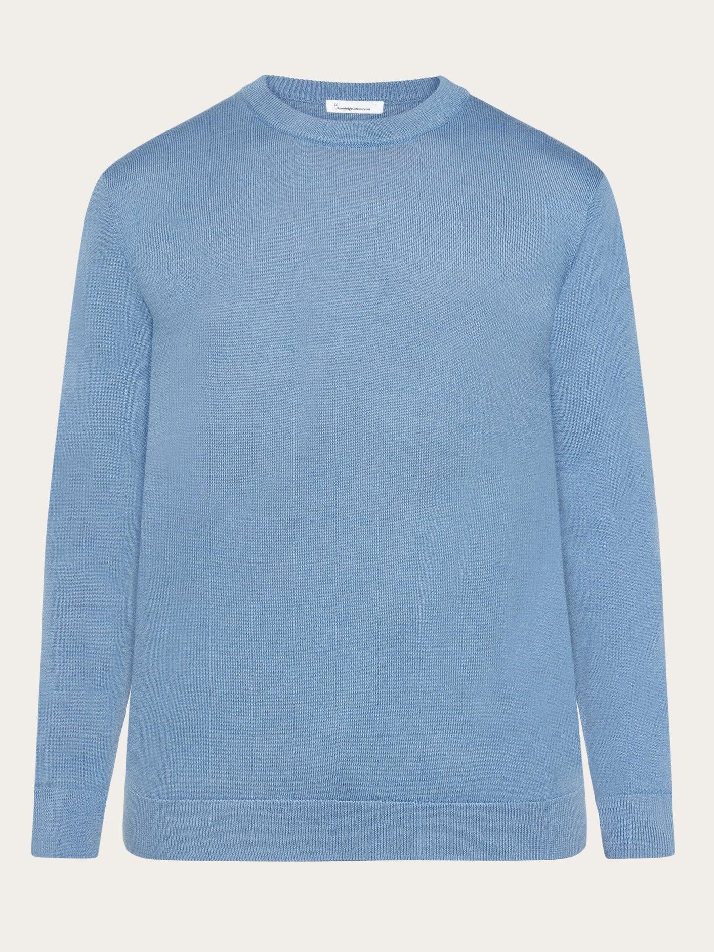 pull léger en laine mérinos certifiée | bleu clair "karl regular merino knit crew neck moonlight blue"