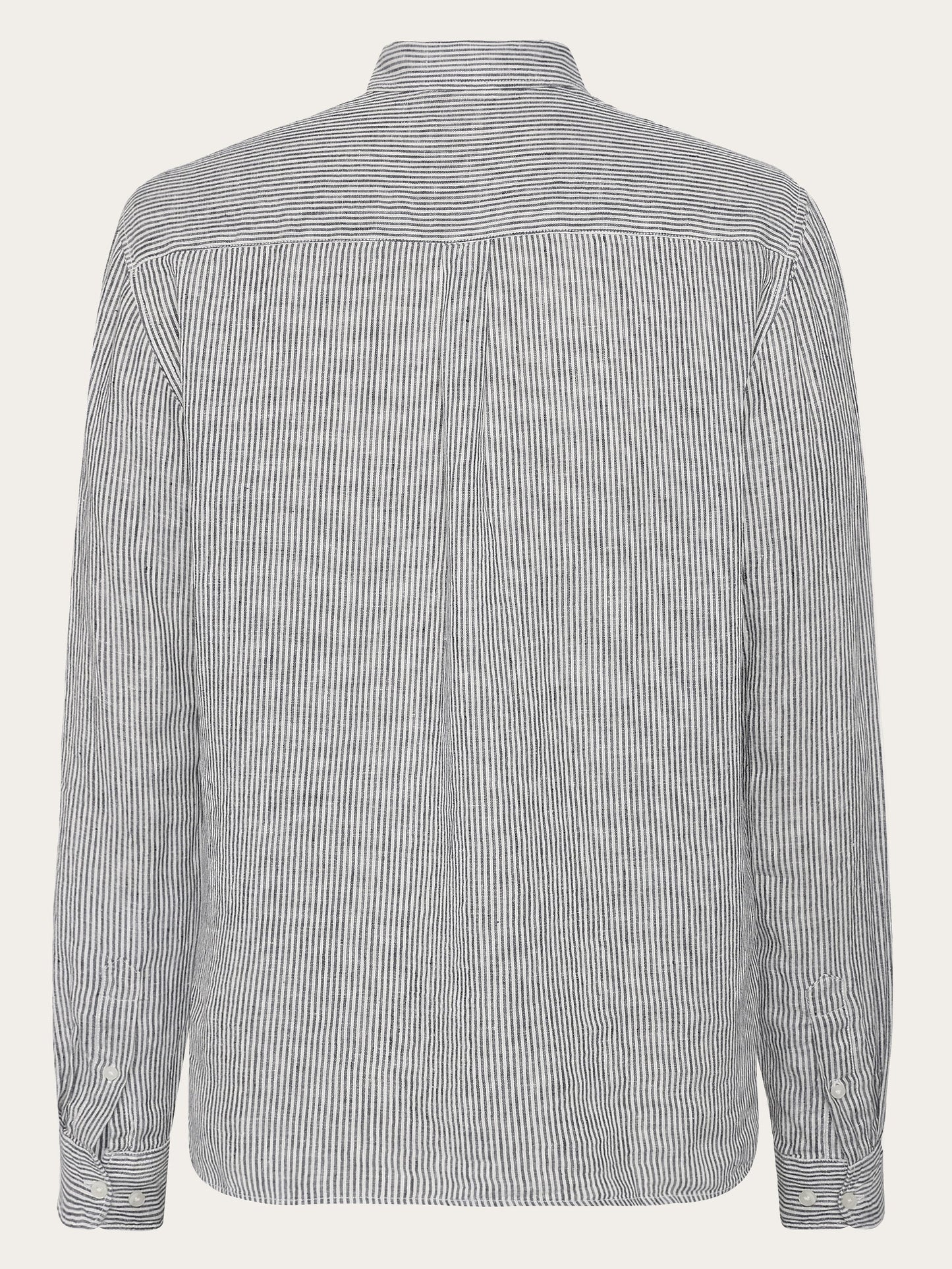 chemise en lin bio | rayé "Regular striped linen shirt total eclipse"