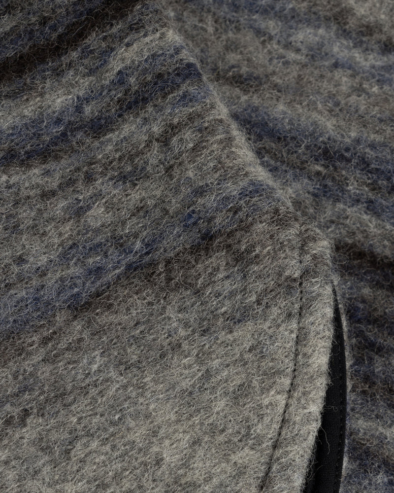 Surchemise en laine bio | gris "relaxed overshirt - navy/grey stripe"