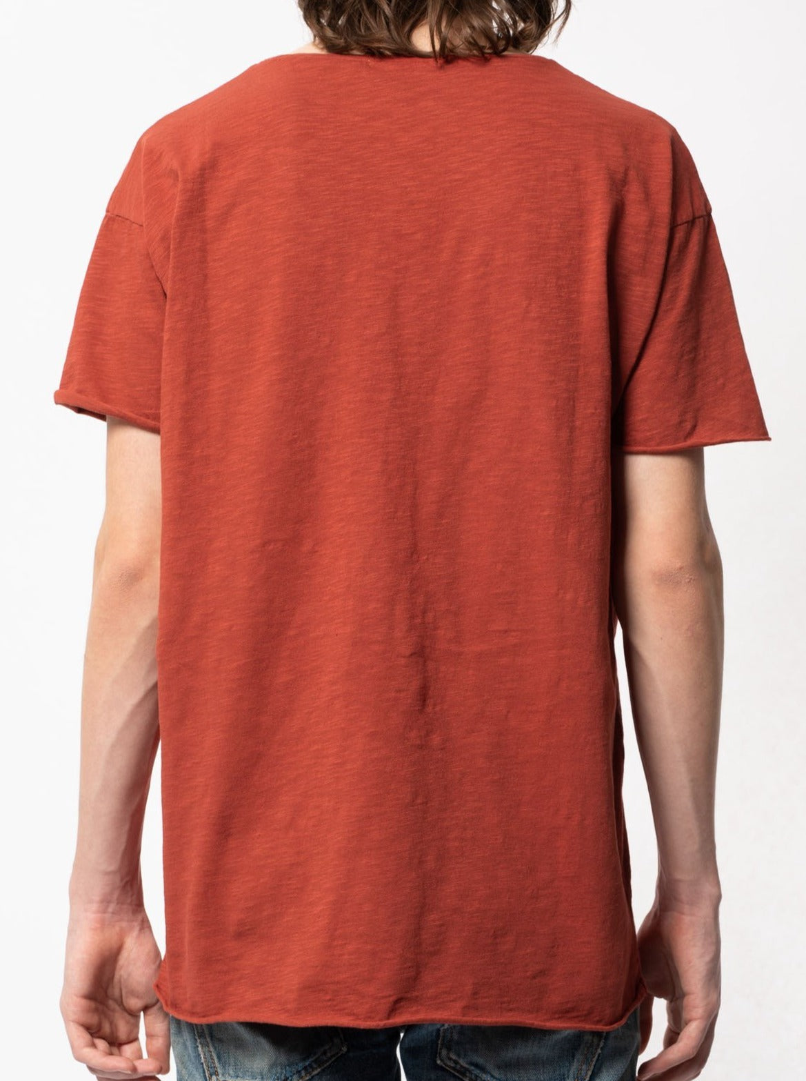 T-shirt ample rouge en coton bio - Roger slub poppy red