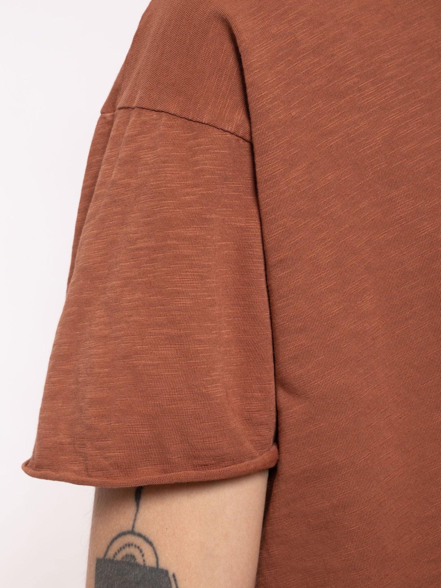 T-shirt ample terracotta en coton bio - roger slub terra