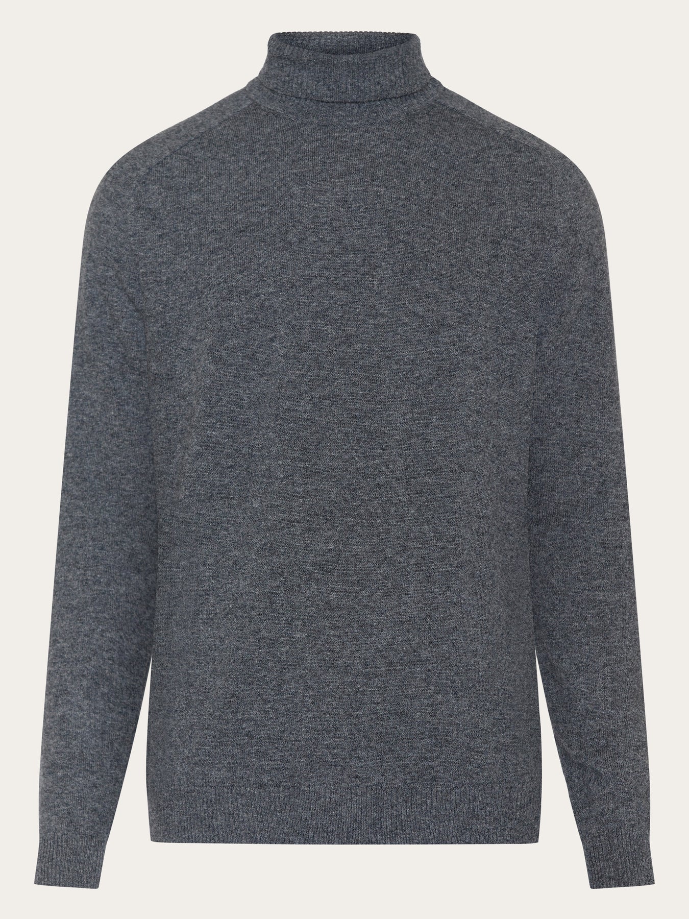 Pull col roulé en laine bio | Gris "roll neck wool knit grey melange"