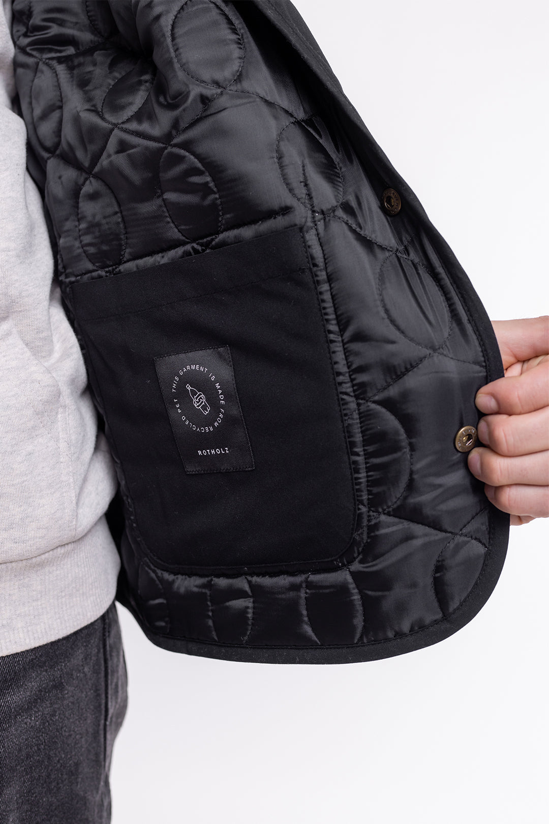 Veste matelassée noire en matière recyclée - quilt jacket black