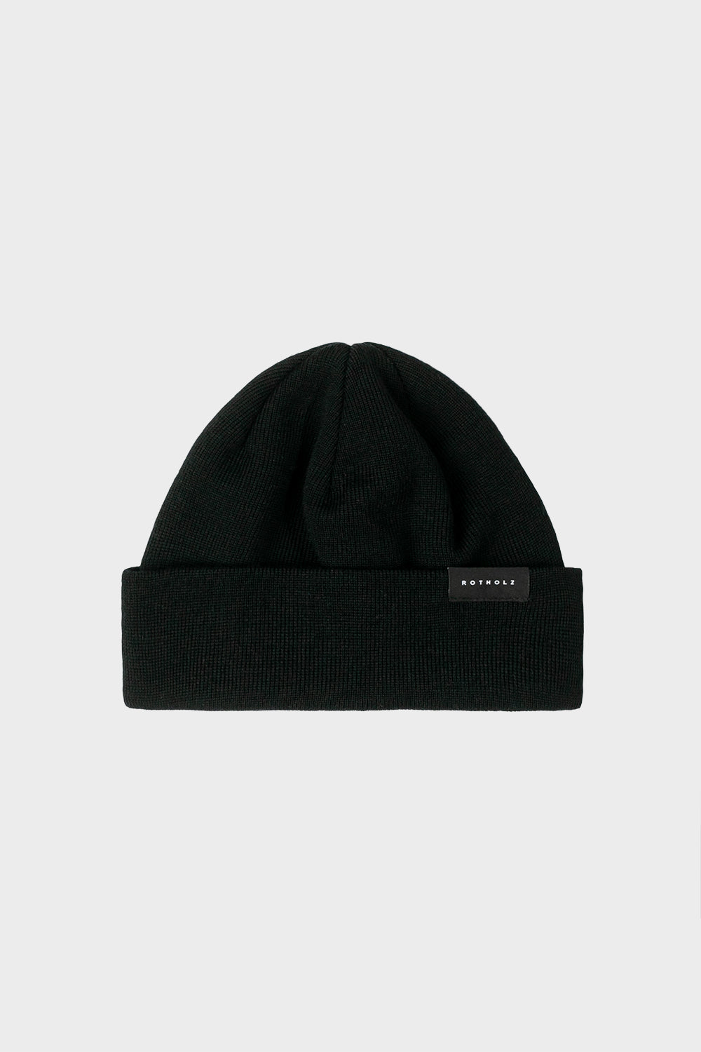 Bonnet noir marin en laine mérinos bio - short fine merino beanie black