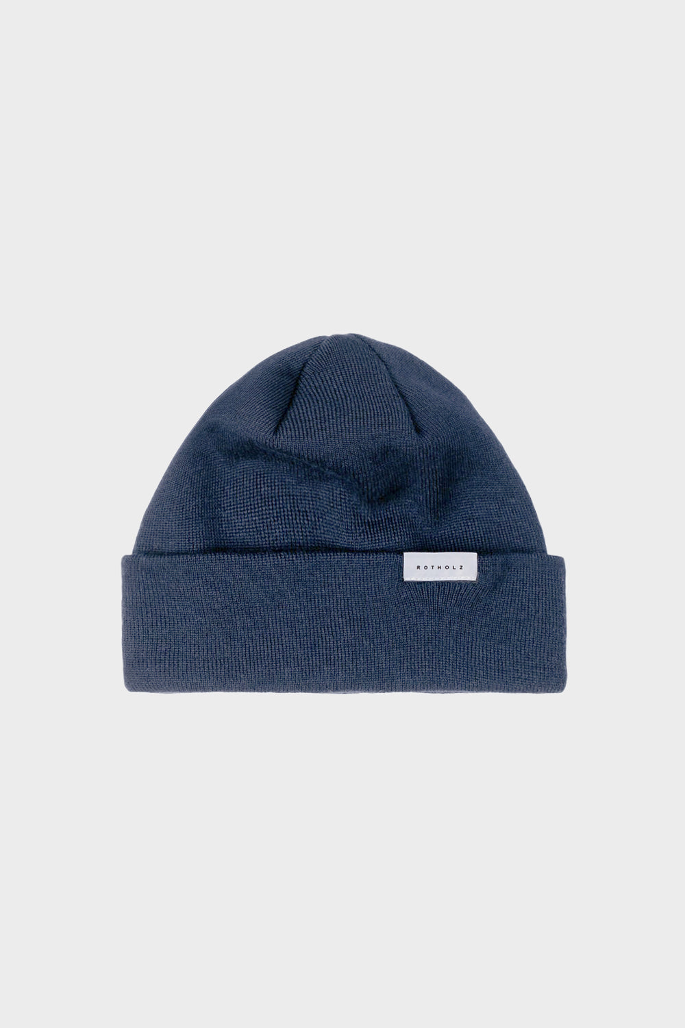 Bonnet bleu denim marin en laine mérinos bio - short fine merino beanie denim