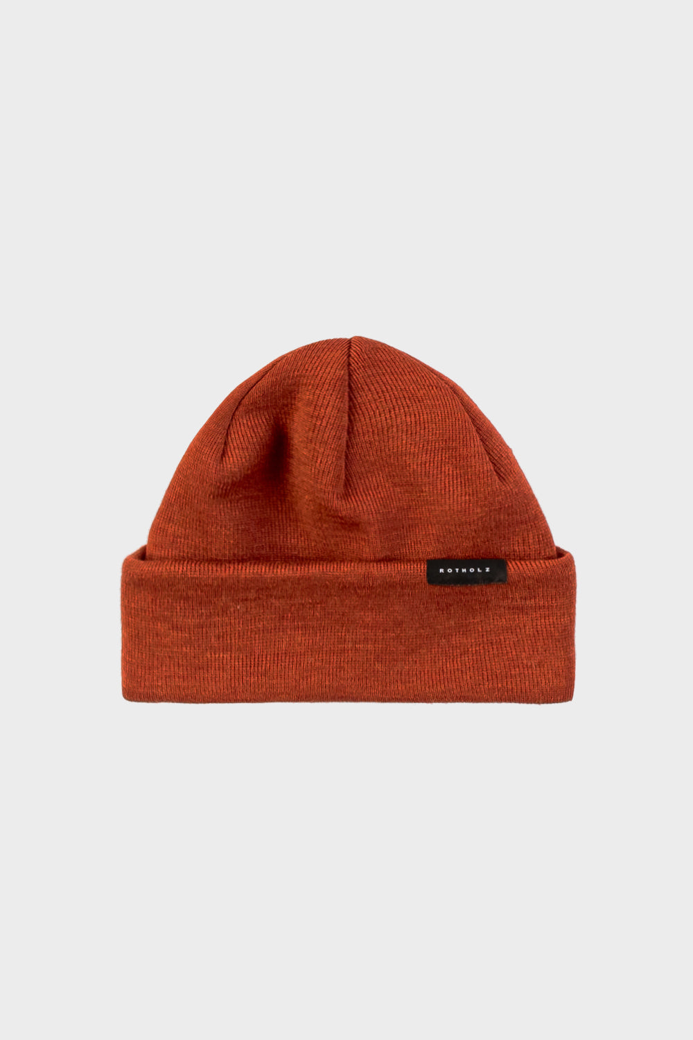 Bonnet rouille marin en laine mérinos bio - short fine merino beanie rust