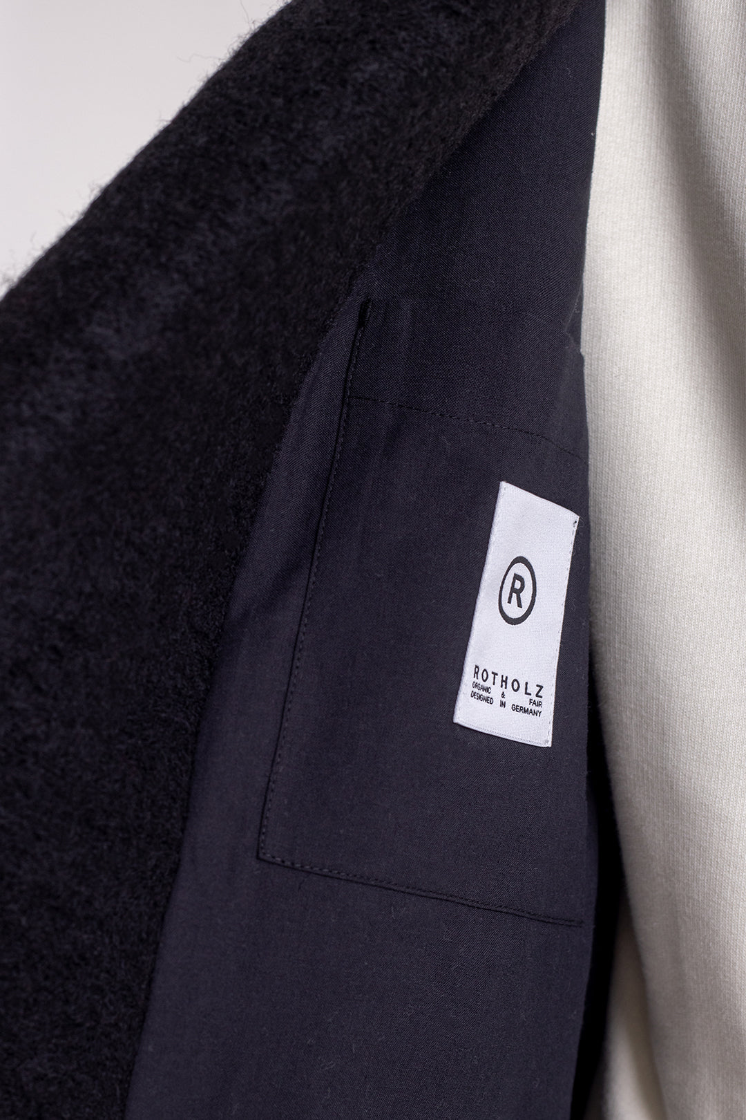 Manteau long noir en laine et coton bio - wool formal coat black men