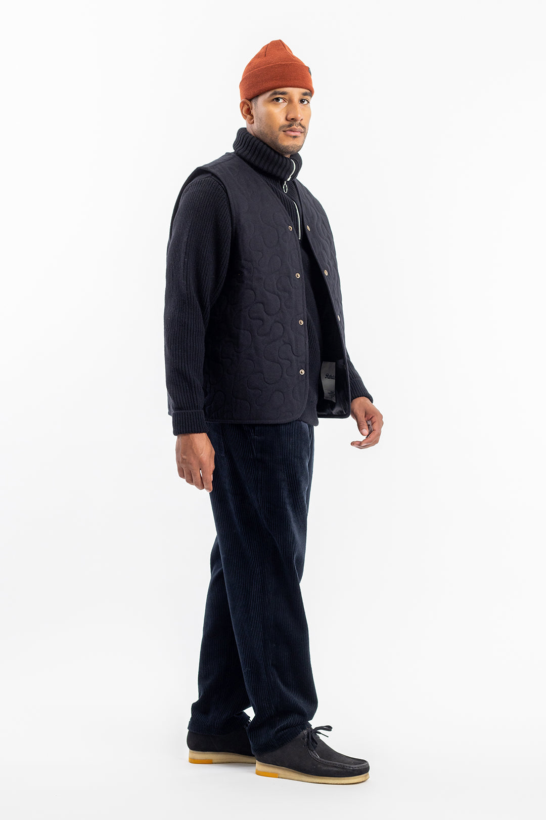 pull maille col zippé en laine recyclée | noir "knit troyer black"