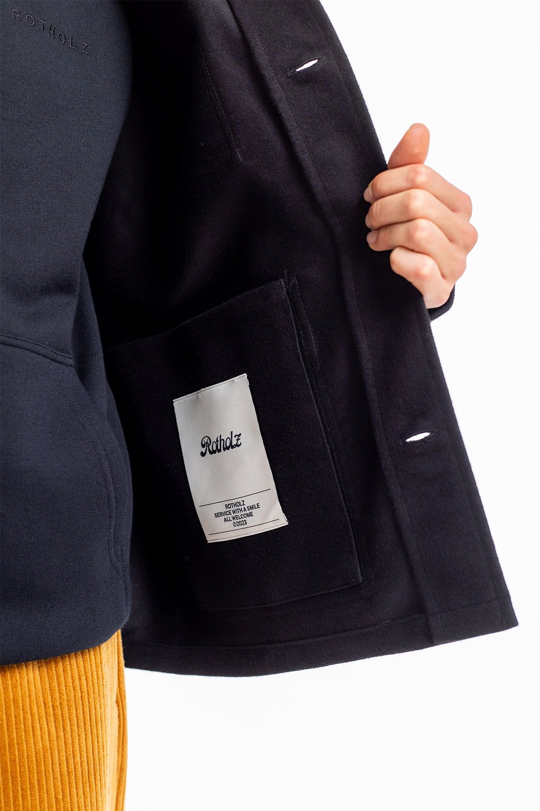Veste workwear en coton bio | noir "moleskin overjacket black"
