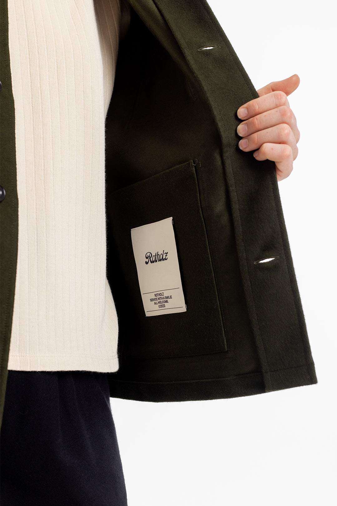 Veste workwear en coton bio | kaki "moleskin overjacket olive"