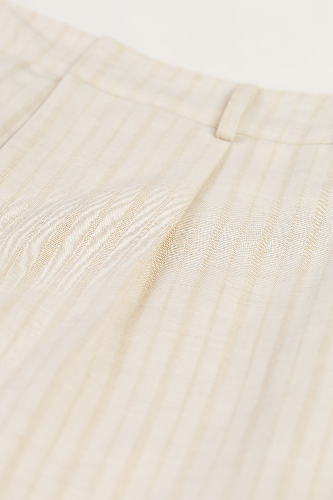 Pantalon à rayures en coton bio et lin | écru "womens pantalone natural stripe"