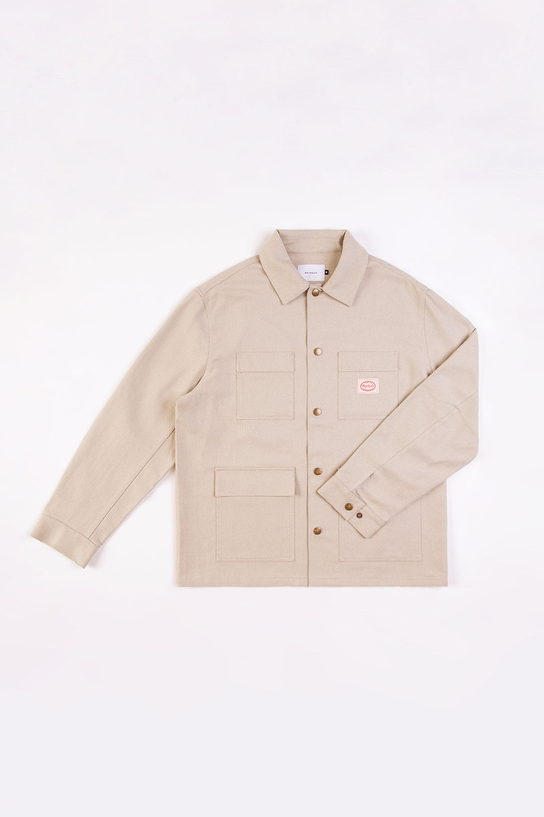 Veste beige à motif en coton bio - light overjacket sand check