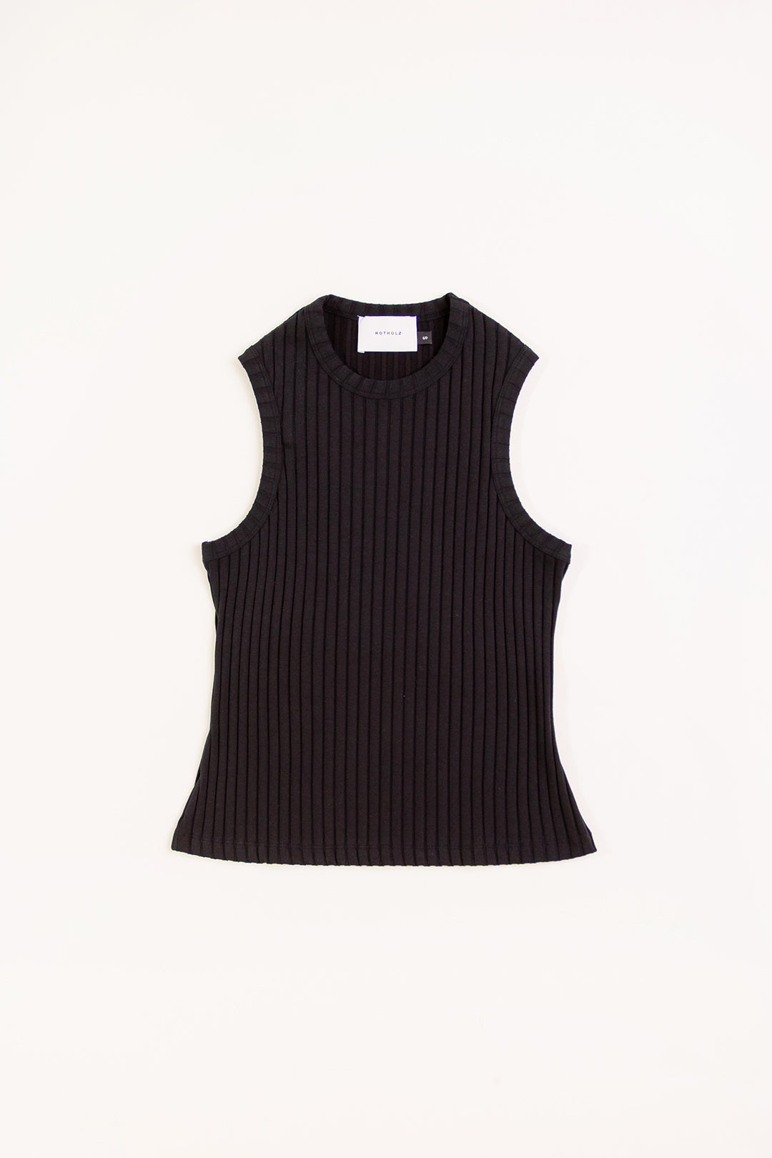 Débardeur noir côtelé en coton bio - ribbed singlet black