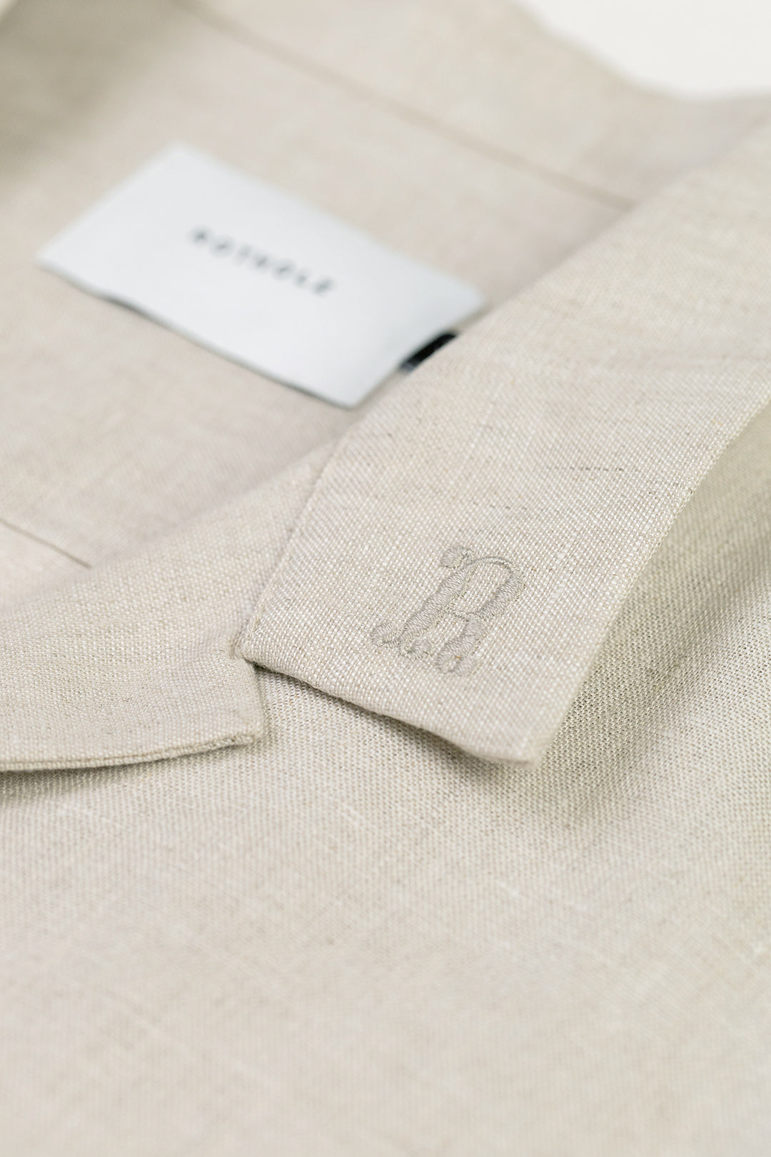 Chemisette en coton bio et lin | écru "bowling shirt nature white"