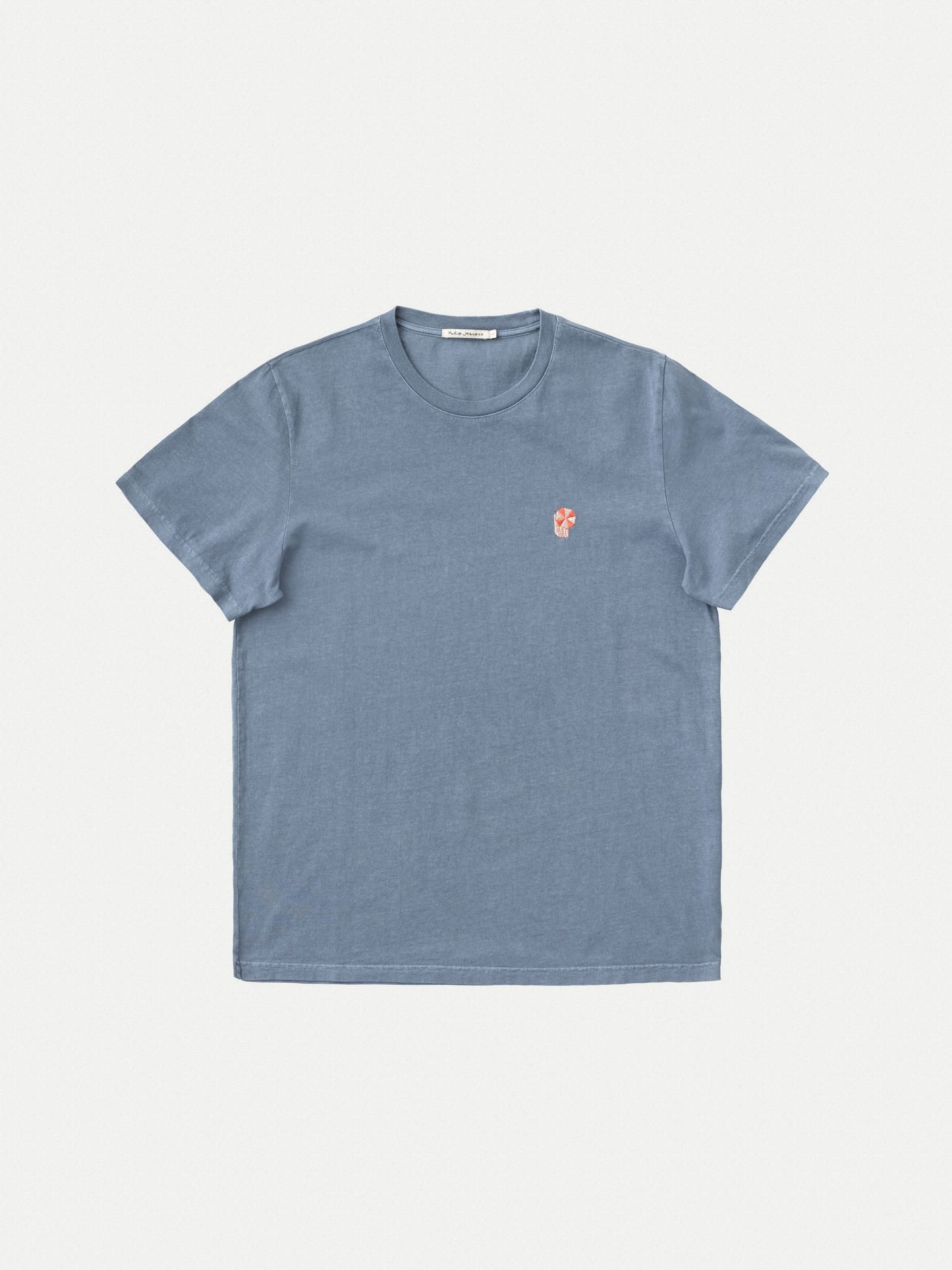 T-shirt bleu clair en coton bio - Roy Beach 50s Blue
