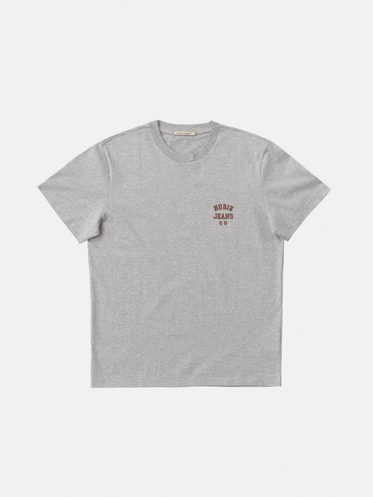T-shirt gris en coton bio - Roy Logo Tee greymelange
