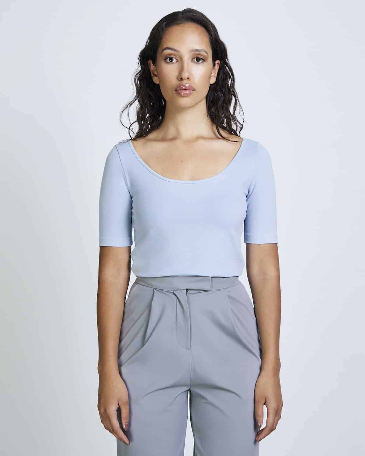 T-shirt bleu clair en coton bio - SCOOP