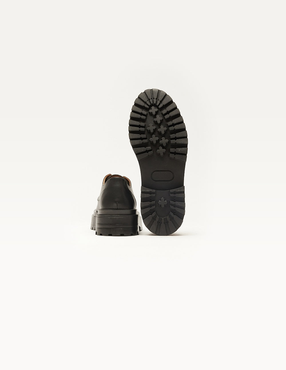 Derbies compensées en cuir certifié | noir "madeline"